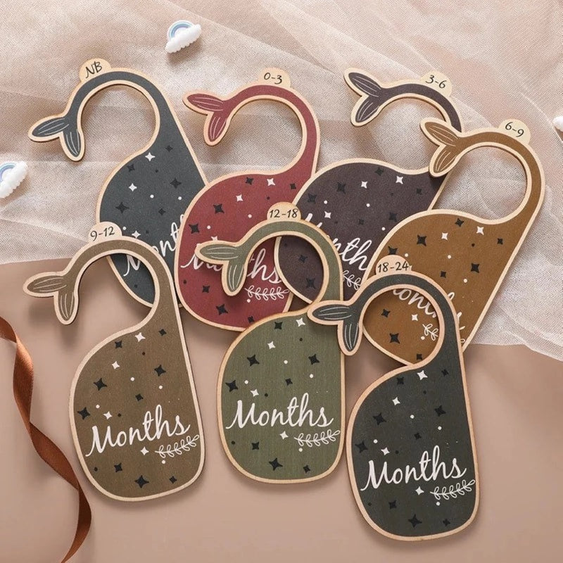 Wooden Whale Shaped Wardrobe Sorting Dividers & Hangers