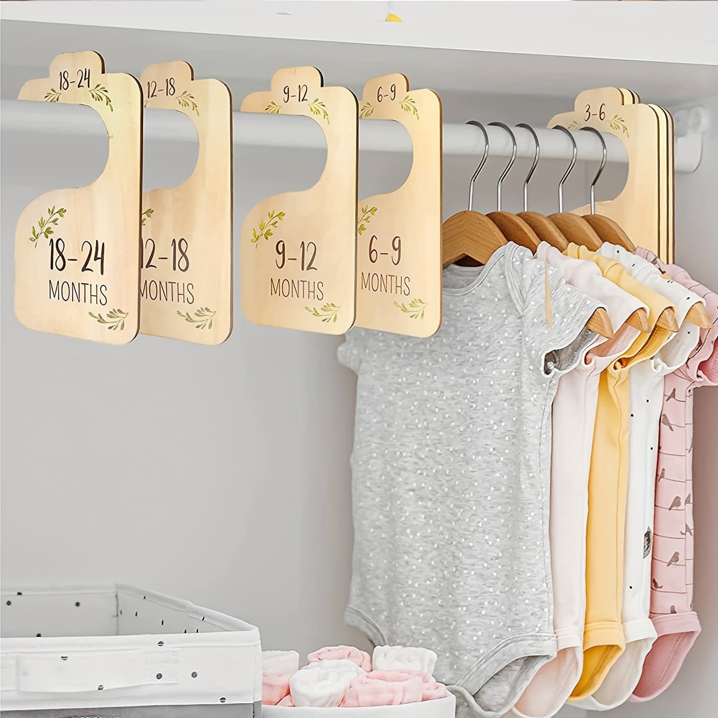 8pcs Double-Sided Wooden Baby Closet Organizers & Dividers