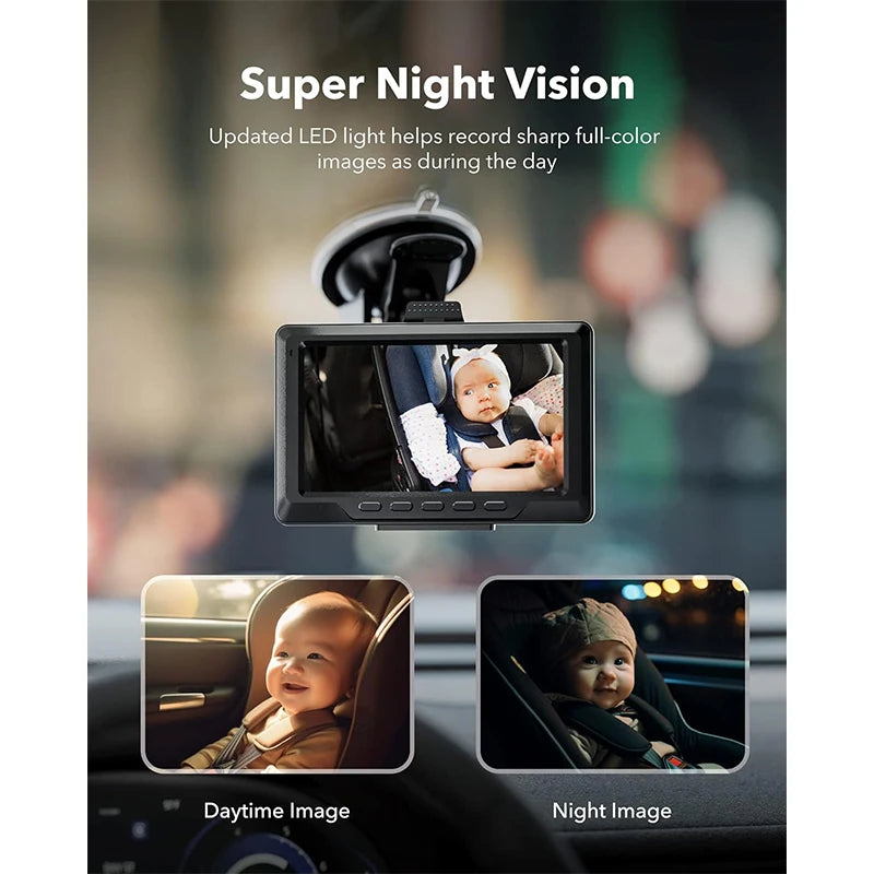 Wide Angle Baby Car Camera 1080P Full-Color W/Night Vision