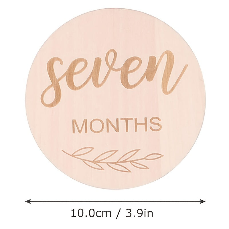 12pcs Wooden Monthly Milestone Set