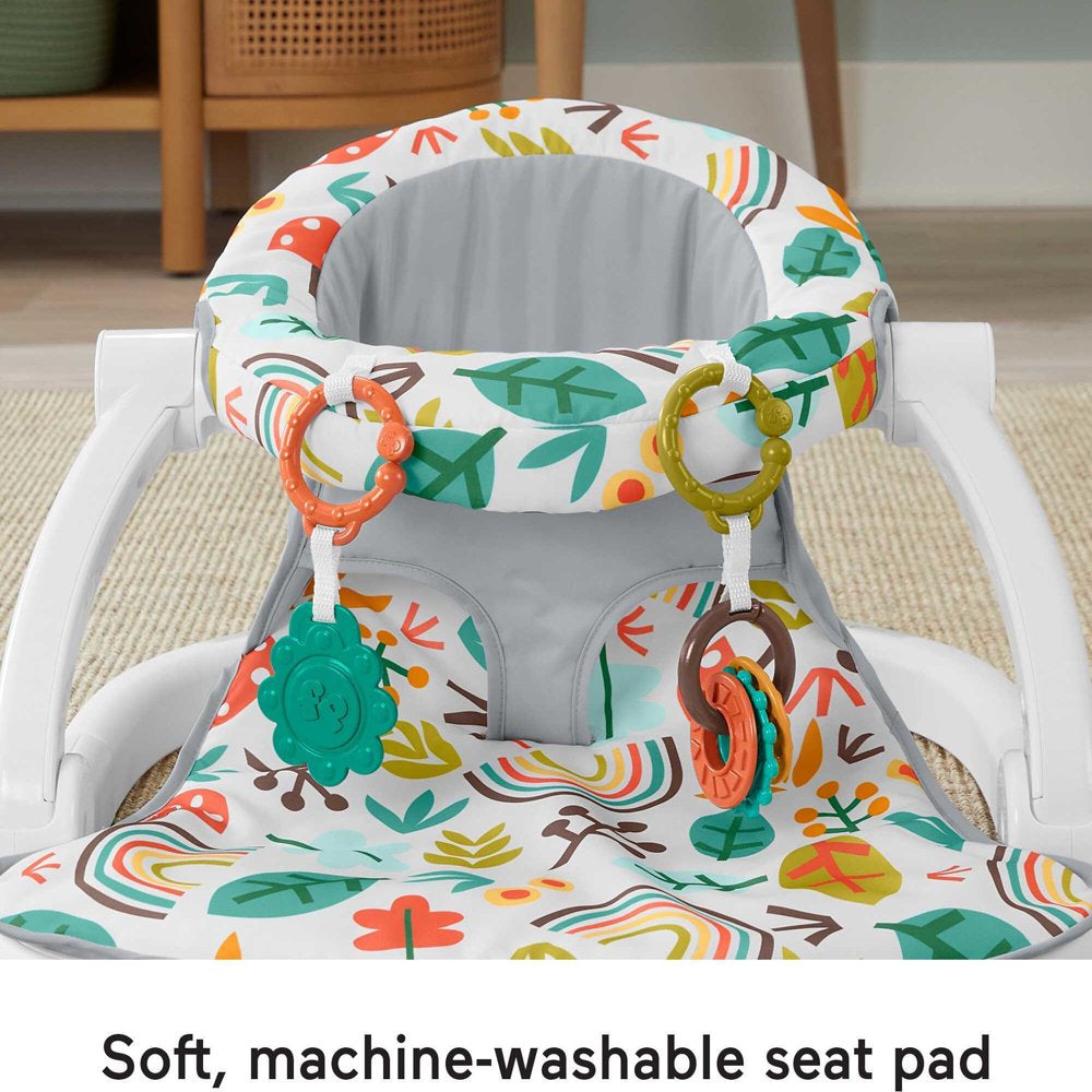 Sit-Me-Up Floor Seat Portable Infant Chair with 2 Toys, Whimsical Forest