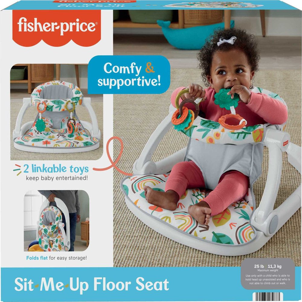 Sit-Me-Up Floor Seat Portable Infant Chair with 2 Toys, Whimsical Forest