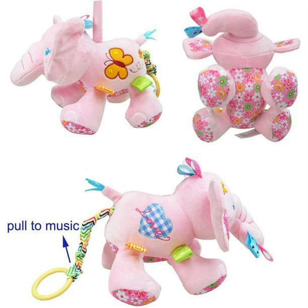 Plush Elephant Music Baby Toys Elephant Stuffed Doll, Cute Stuffed Aminal up Baby Toys Newborn Baby Musical Toys for Infant Babies Boys & Girls Toddlers 0 to 36 Months