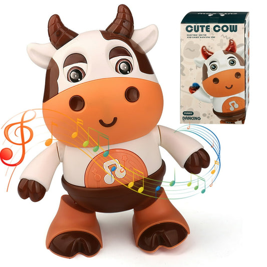 Dancing Baby Cow Musical Toy W/ Music and LED Lights, Toddlers Learning Development Toy for 3-18 Months 