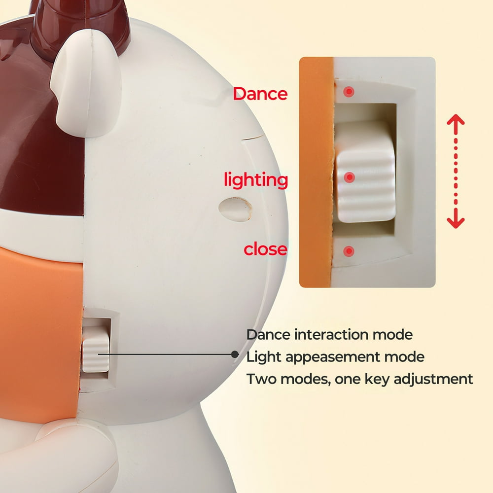 Dancing Baby Cow Musical Toy W/ Music and LED Lights, Toddlers Learning Development Toy for 3-18 Months 