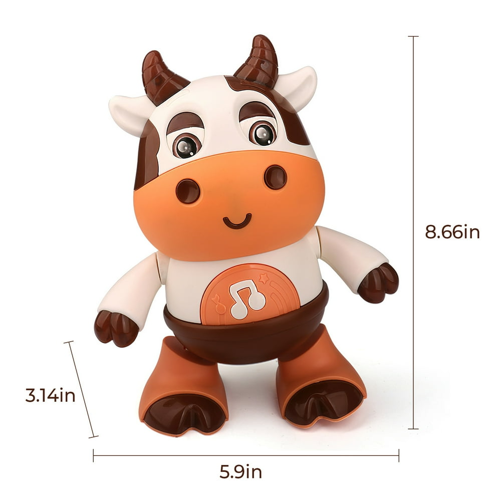 Dancing Baby Cow Musical Toy W/ Music and LED Lights, Toddlers Learning Development Toy for 3-18 Months 